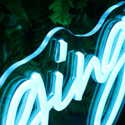 Build Belonging Blue Neon Sign