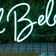 Build Belonging Blue Neon Sign