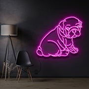 Bulldog Puppy Neon Sign