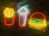 Burger Potato Chips Drink Fast Food V1 Neon Sign