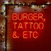 Burger Tattoo And Etc Neon Sign