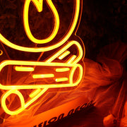 Burning Fire Red Neon Sign