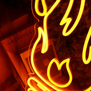 Burning Fire Red Neon Sign