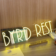 Byrd Rest Yellow Neon Sign