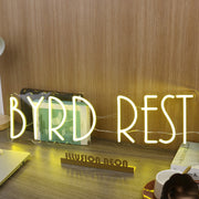 Byrd Rest Yellow Neon Sign