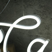 Cafe 180 Custom White Neon Sign