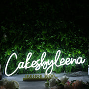 Cakes By Leena White Neon Sign