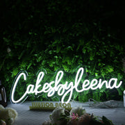 Cakes By Leena White Neon Sign