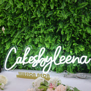 Cakes By Leena White Neon Sign