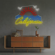 California With Sunset LED Neon Sign