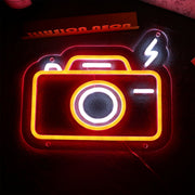 Camera Flashing Neon Sign