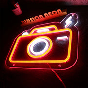 Camera Flashing Neon Sign