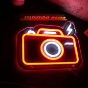 Camera Flashing Neon Sign