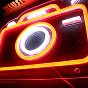 Camera Flashing Neon Sign