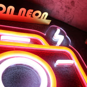 Camera Flashing Neon Sign