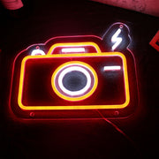 Camera Flashing Neon Sign