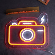 Camera Flashing Neon Sign