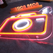 Camera Flashing Neon Sign