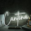 Cantina White Name Neon Sign