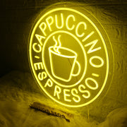 Cappuccino Espresso Yellow Neon Sign