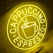 Cappuccino Espresso Yellow Neon Sign