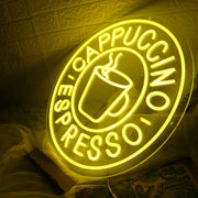 Cappuccino Espresso Yellow Neon Sign