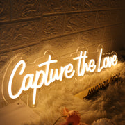 Capture The Love Yellow Neon Sign