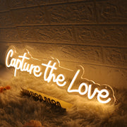 Capture The Love Yellow Neon Sign