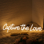 Capture The Love Yellow Neon Sign