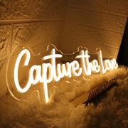 Capture The Love Yellow Neon Sign