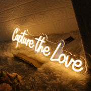 Capture The Love Yellow Neon Sign