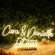 Cara And Danielle EST 2023 Yellow Neon Sign