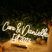 Cara And Danielle EST 2023 Yellow Neon Sign