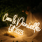 Cara And Danielle EST 2023 Yellow Neon Sign