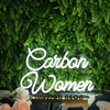 Carbon Women White Neon Sign