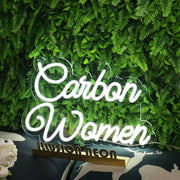 Carbon Women White Neon Sign