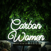 Carbon Women White Neon Sign