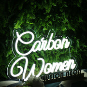 Carbon Women White Neon Sign