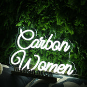 Carbon Women White Neon Sign