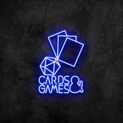 Cards and Games Neon Sign