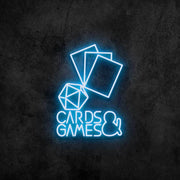 Cards and Games Neon Sign