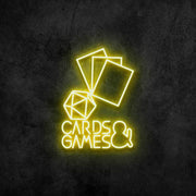 Cards and Games Neon Sign