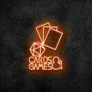 Cards and Games Neon Sign