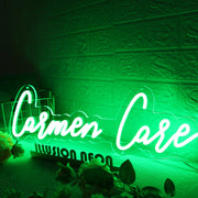 Carmen Care Green Neon Sign