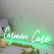 Carmen Care Green Neon Sign