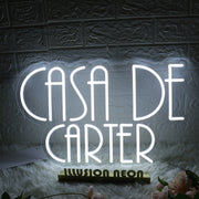 Casa De Carter White Neon Sign