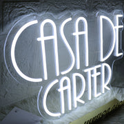 Casa De Carter White Neon Sign