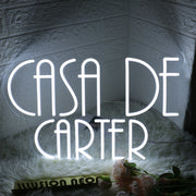 Casa De Carter White Neon Sign