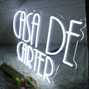 Casa De Carter White Neon Sign