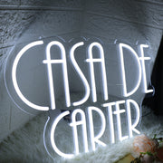 Casa De Carter White Neon Sign